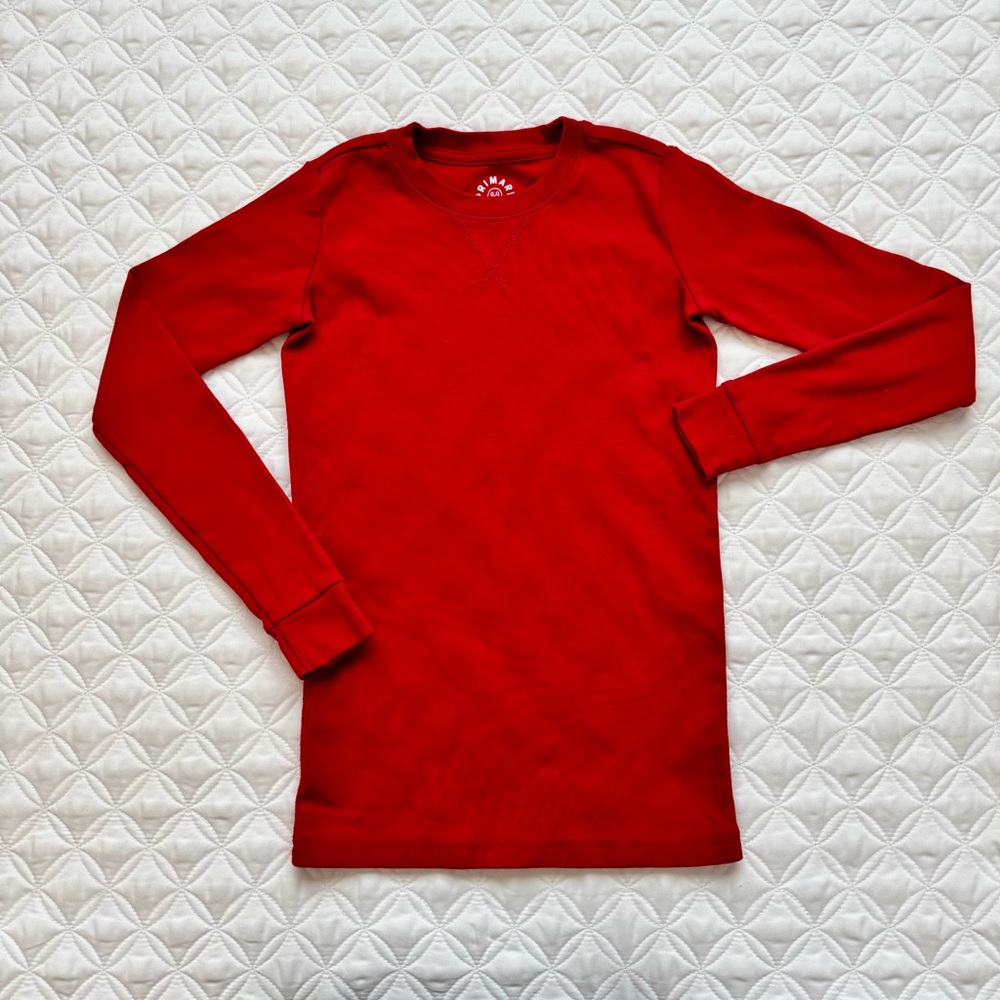 Primary Organic Long Sleeve Pajama Top Cherry Red Size 8 - 9